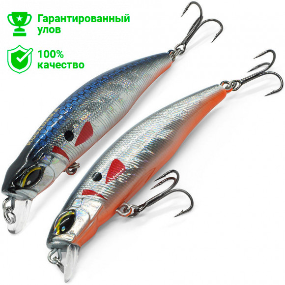 Воблер Kosadaka TIDE Minnow xs 75F плав., 75мм, 7.7г, 0.2-0.5м, цв.GTC