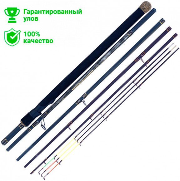 Удилище фидерное компактное "LIBERTY" 3,0м / до 120г, 6 секций, 3 вершинки (Kosadaka)