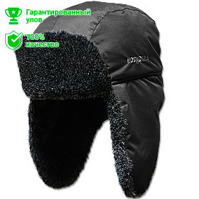 Шапка ушанка "Arctic" плащевка чёрн / мех меланж