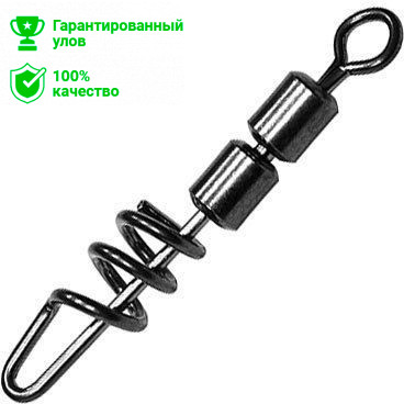 Застежка спиральная с двойным высокоскор. вертлюгом №8 19kg (3шт.) Kosadaka
