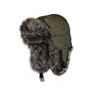 Шапка ушанка "Arctic" плащевка хаки / мех шиншилла