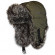 Шапка ушанка "Arctic" плащевка хаки / мех шиншилла