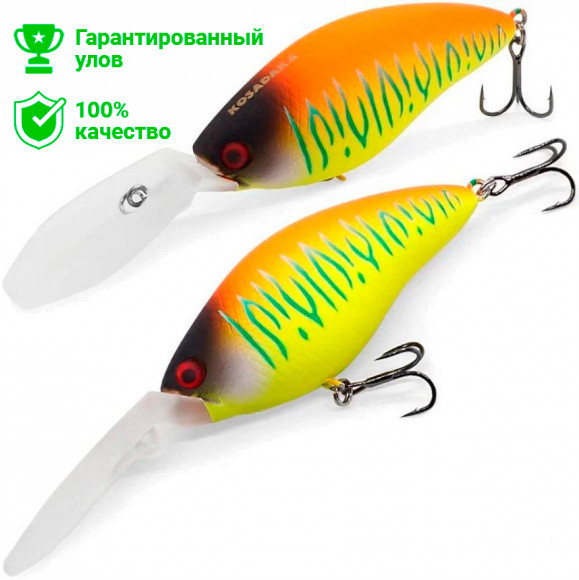 Воблер Kosadaka 3D CRANK XD 65F плав., 65мм, 17.2г, 1.5-3.5м, цв.OGY