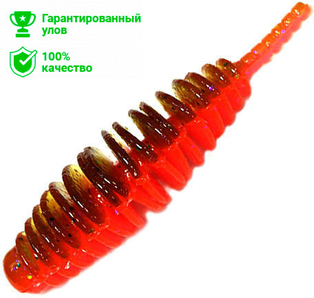 Приманка силик. Kosadaka LEECH FAT 42, банка (9шт), запах сыра, цвет DGR (dark green red) LCHF-042-CH-DGR