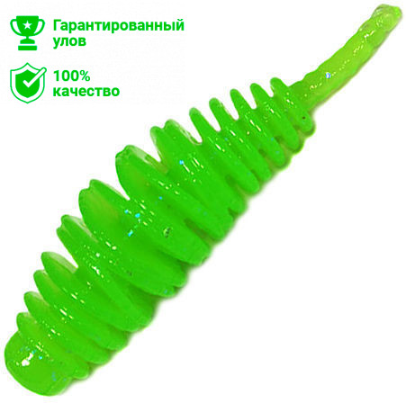 Приманка силик. Kosadaka LEECH FAT 42, банка (9шт), запах сыра, цвет FG (fluogreen) LCHF-042-CH-FG