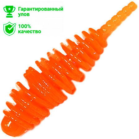 Приманка силик. Kosadaka LEECH FAT 42, банка (9шт), запах сыра, цвет OR (orange) LCHF-042-CH-OR