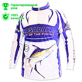 Футболка Kosadaka с длинным рукавом Sunblock бело-синяя р. M