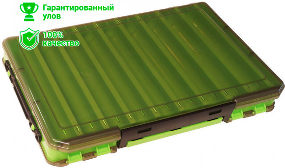 Коробка Kosadaka TB-S31A-GRN, 34*21.5*5см для воблеров, двухсторонняя, зелёная