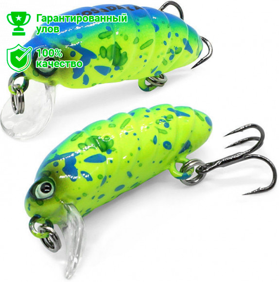 Воблер Kosadaka COCOON xs 32F плав., 32мм, 2.2г, 0.0-0.3м, цв.BKK