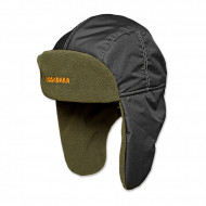 Шапка ушанка "Ultra" плащевка чёрн / флис хаки