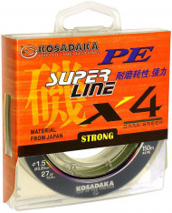 Леска плетен. Kosadaka "SUPER LINE PE X4" 150м, цв. dark green, 0,18мм, 10,1кг Леска плетен. Kosadaka "SUPER LINE PE X4" 150м, цв. dark green, 0,18мм, 10,1кг