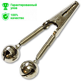 Бубенчик Kosadaka FBLS-07 (50шт), двойной, прищепка крокодил, металл