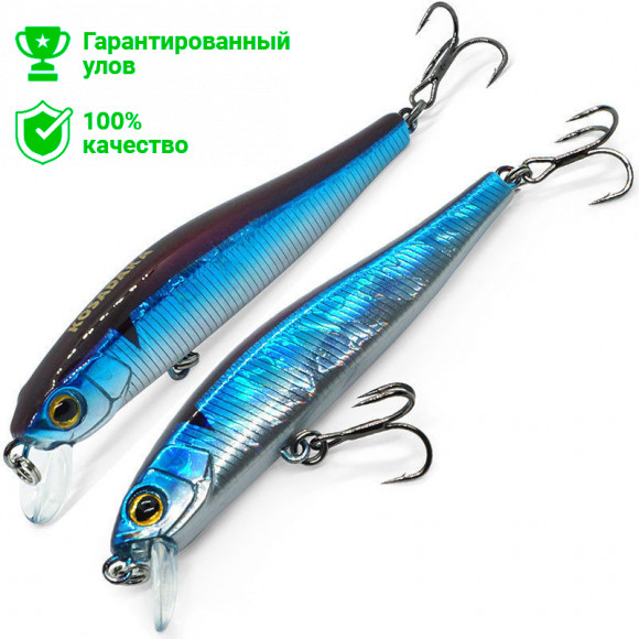 Воблер Kosadaka WINS XS 75S медл.тонущ, 75мм, 5.6г, 1.0-2.0м, цв.BLU