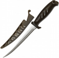 Нож филейный 15см с серейтором F-501, жёстк.чехол с фиксатором (Kosadaka)