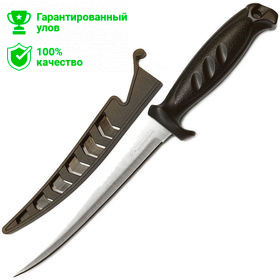 Нож филейный 15см с серейтором F-501, жёстк.чехол с фиксатором (Kosadaka)