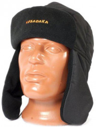 Шапка ушанка "Ultra" плащевка чёрн / флис чёрн