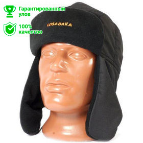 Шапка ушанка "Ultra" плащевка чёрн / флис чёрн