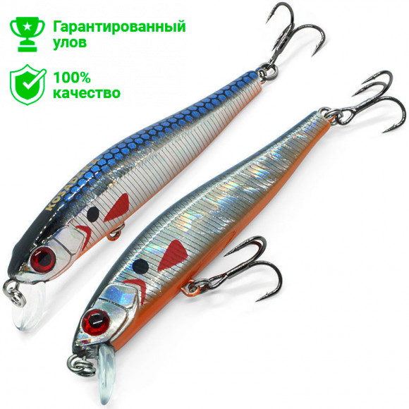 Воблер Kosadaka WINS XS 75S медл.тонущ, 75мм, 5.6г, 1.0-2.0м, цв.GTC