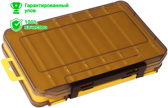 Коробка Kosadaka TB-S31D-Y, 20*13.5*3.5см для воблеров, двухсторонняя, жёлтая