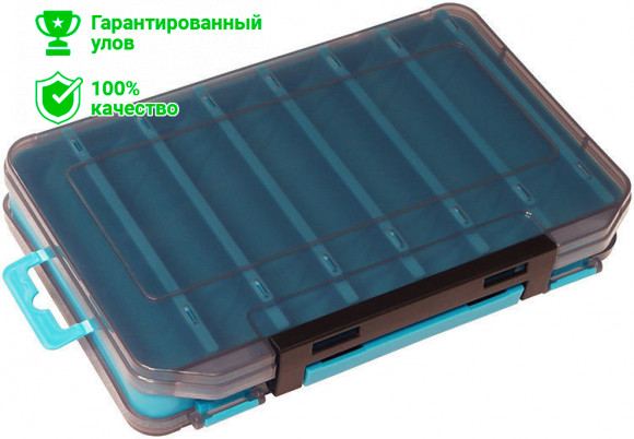 Коробка Kosadaka TB-S31D-BLU, 20*13.5*3.5см для воблеров, двухсторонняя, тёмно-голубая