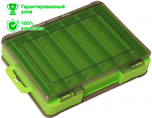 Коробка Kosadaka TB-S31E-GRN, 14*10.5*3см для воблеров, двухсторонняя, зелёная