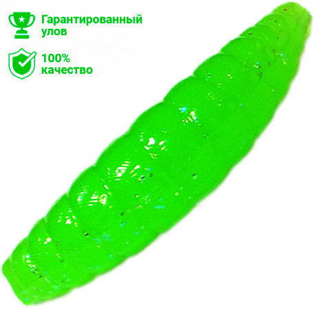 Приманка силик. Kosadaka MAGGOT 40, банка (8шт), запах сыра, цвет FG (fluogreen) MGG-040-CH-FG
