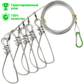 Кукан Kosadaka 5 заст.(нерж. сталь) FA-202 с алюм. карабином, оболочк.трос 5м Кукан Kosadaka 5 заст.(нерж. сталь) FA-202 с алюм. карабином, оболочк.трос 5м