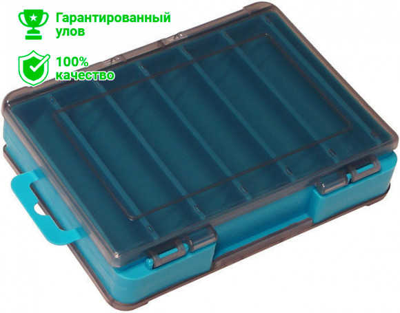 Коробка Kosadaka TB-S31E-BLU, 14*10.5*3см для воблеров, двухсторонняя, тёмно-голубая