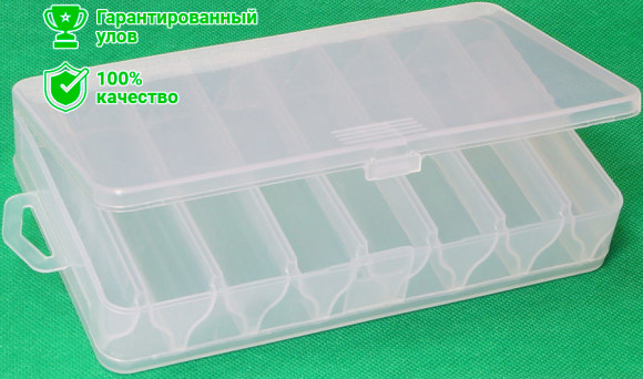 Коробка Kosadaka TB-S32-CL, 19.5*11*3.6см для воблеров, двухсторонняя, прозрачная