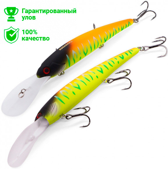 Воблер Kosadaka Bandit Deep XL 120F, плав., 120мм, 21г, 5-8м, цв.OGY