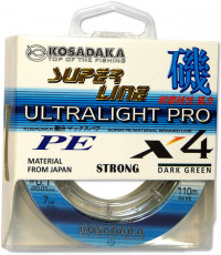 Леска плетеная Kosadaka Super Line PE X4 Ultralight Pro 110м 0.08мм