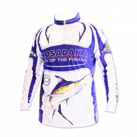 Футболка Kosadaka с длинным рукавом бело-синяя Sunblock